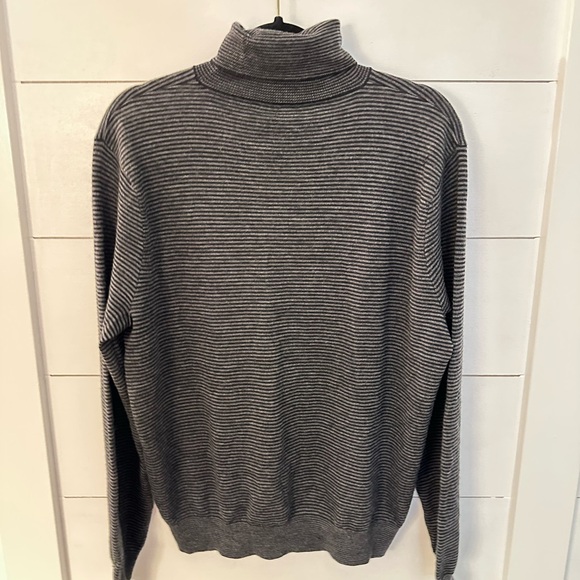 VTG POLO RALPH LAUREN M 100% Italian Wool grey striped woman turtleneck gorpcore - Picture 2 of 13